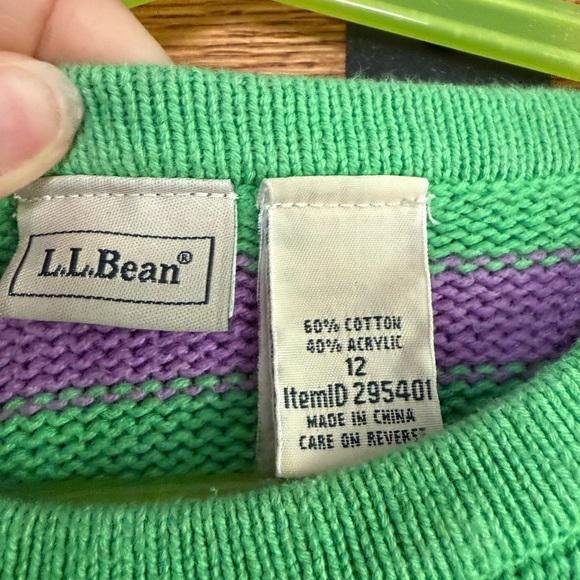 L.L. Bean Green and Purple Knit Top - Picture 5 of 6
